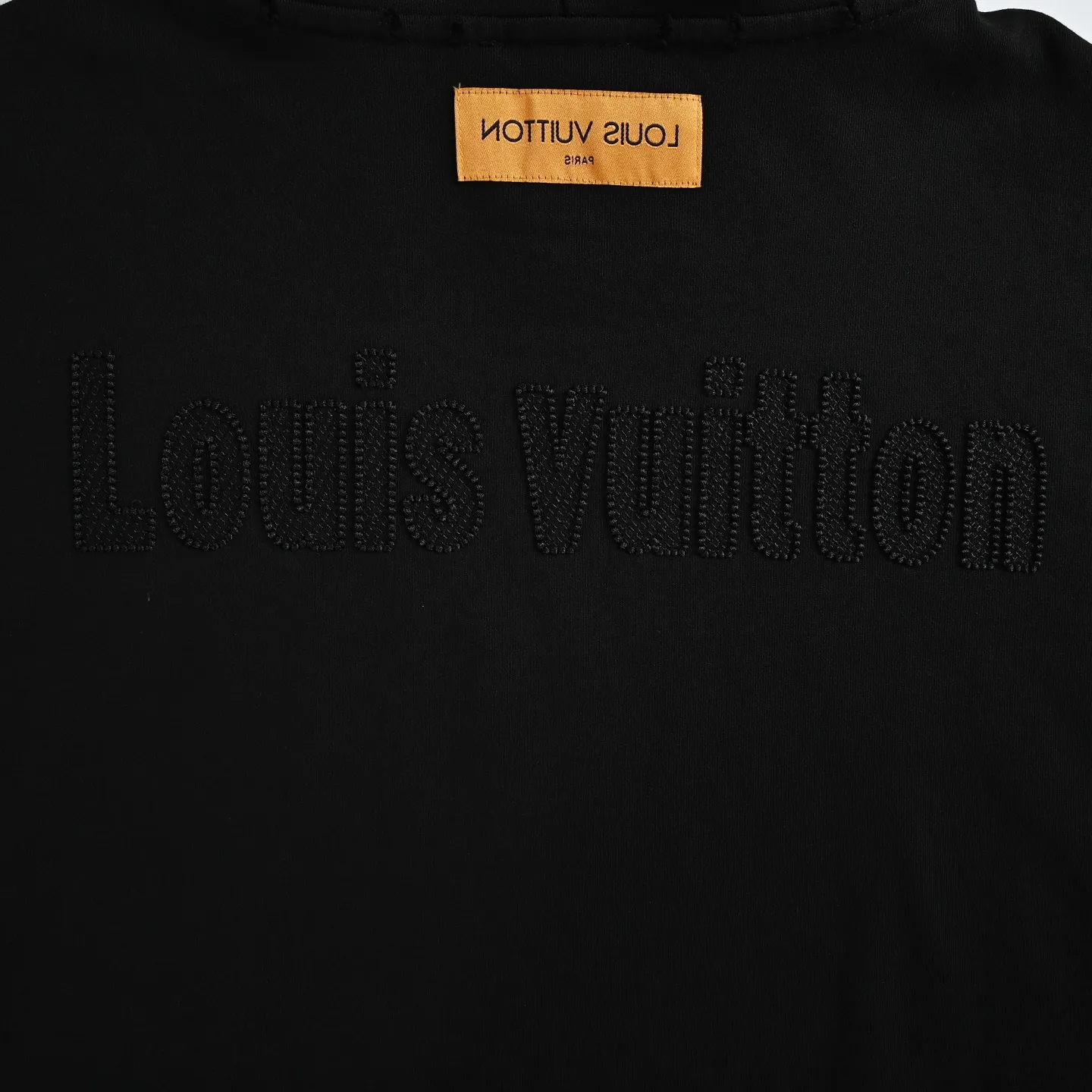 Louis Vuitton/Louis Vuitton tatami embroidered letter logo hole hooded sweatshirt